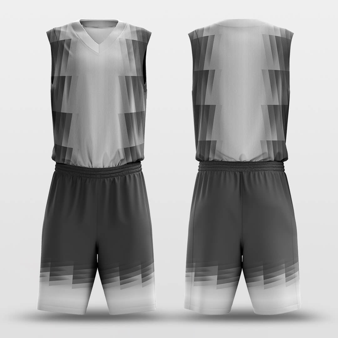 Grey Belt -Custom Basketball Jersey with Shorts Subliamted