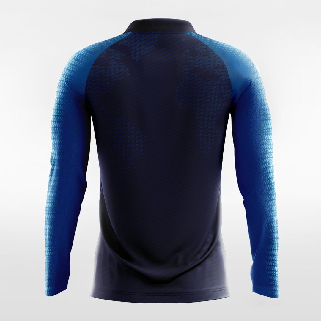 Terra Firma - Custom Long Sleeve Soccer Jersey Blue for Men