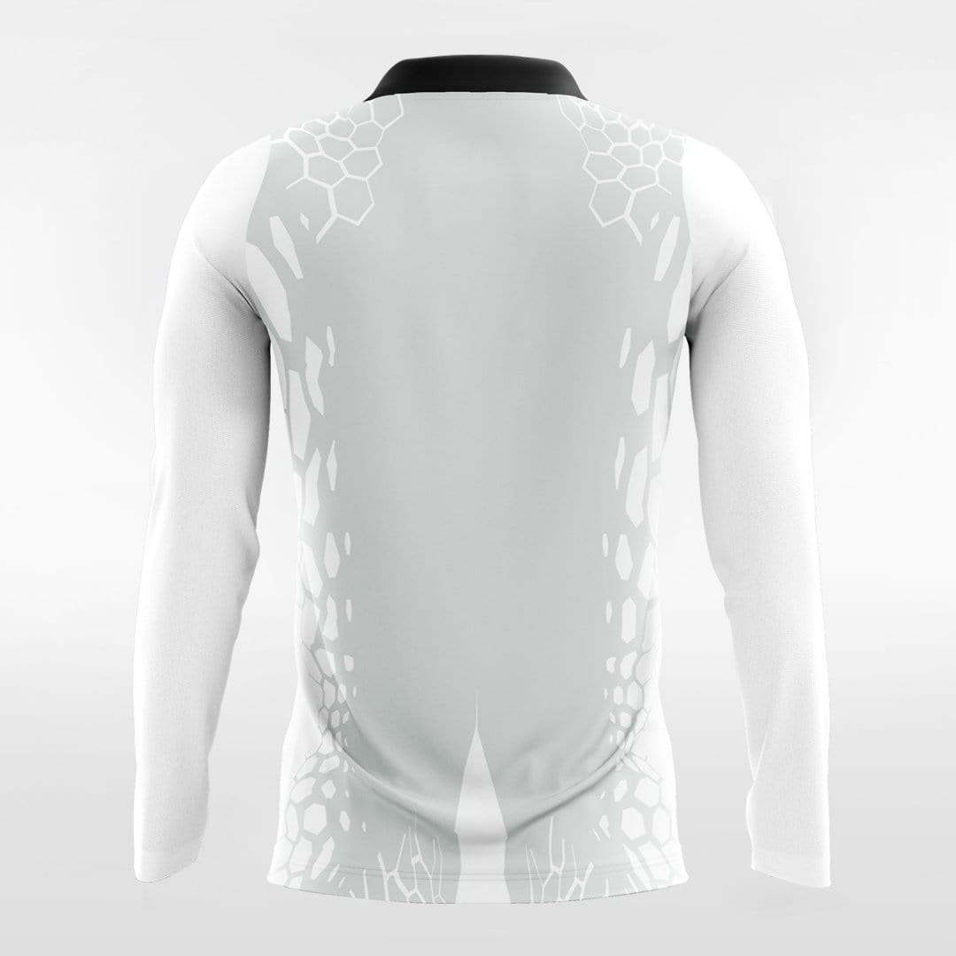 Dragon Vein - Custom Long Sleeve Soccer Jersey White for Men