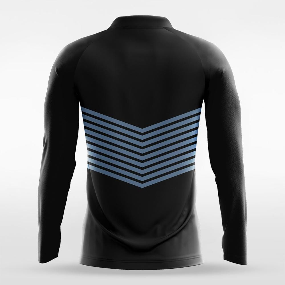 Halo - Custom Long Sleeve Soccer Jersey Black for Men