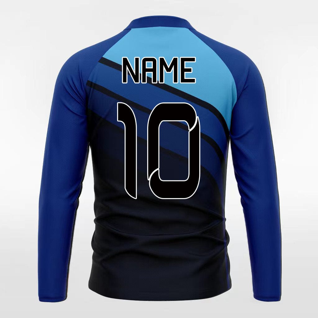 Blue and Black Men Tops