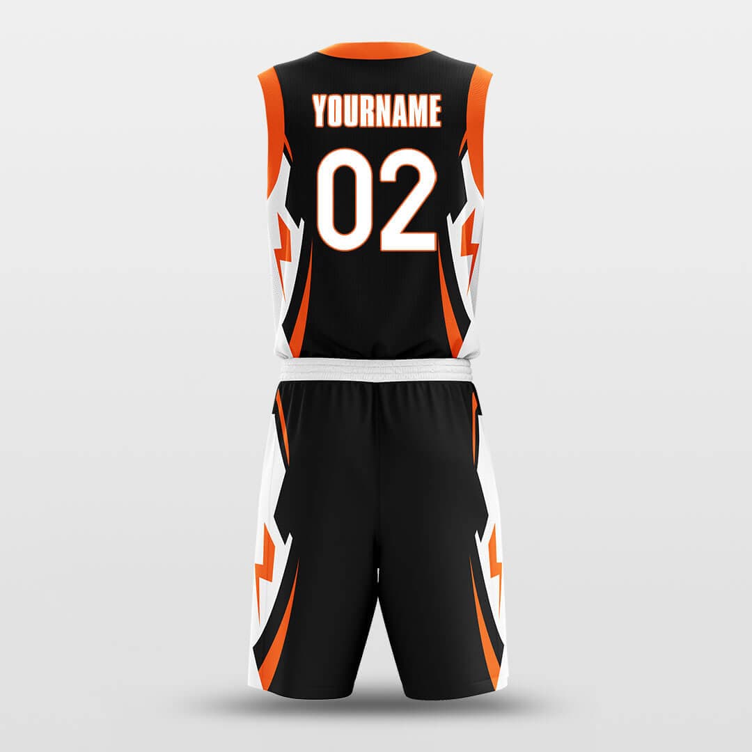 black orange basketball jersey set