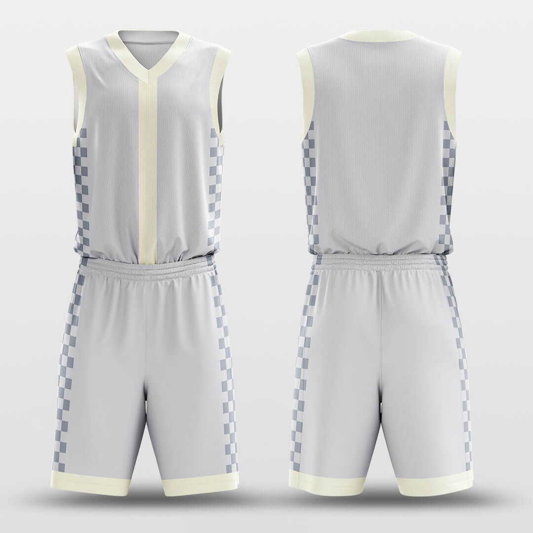 Checkerboard Blue -Custom Basketball Jersey with Shorts Subliamted