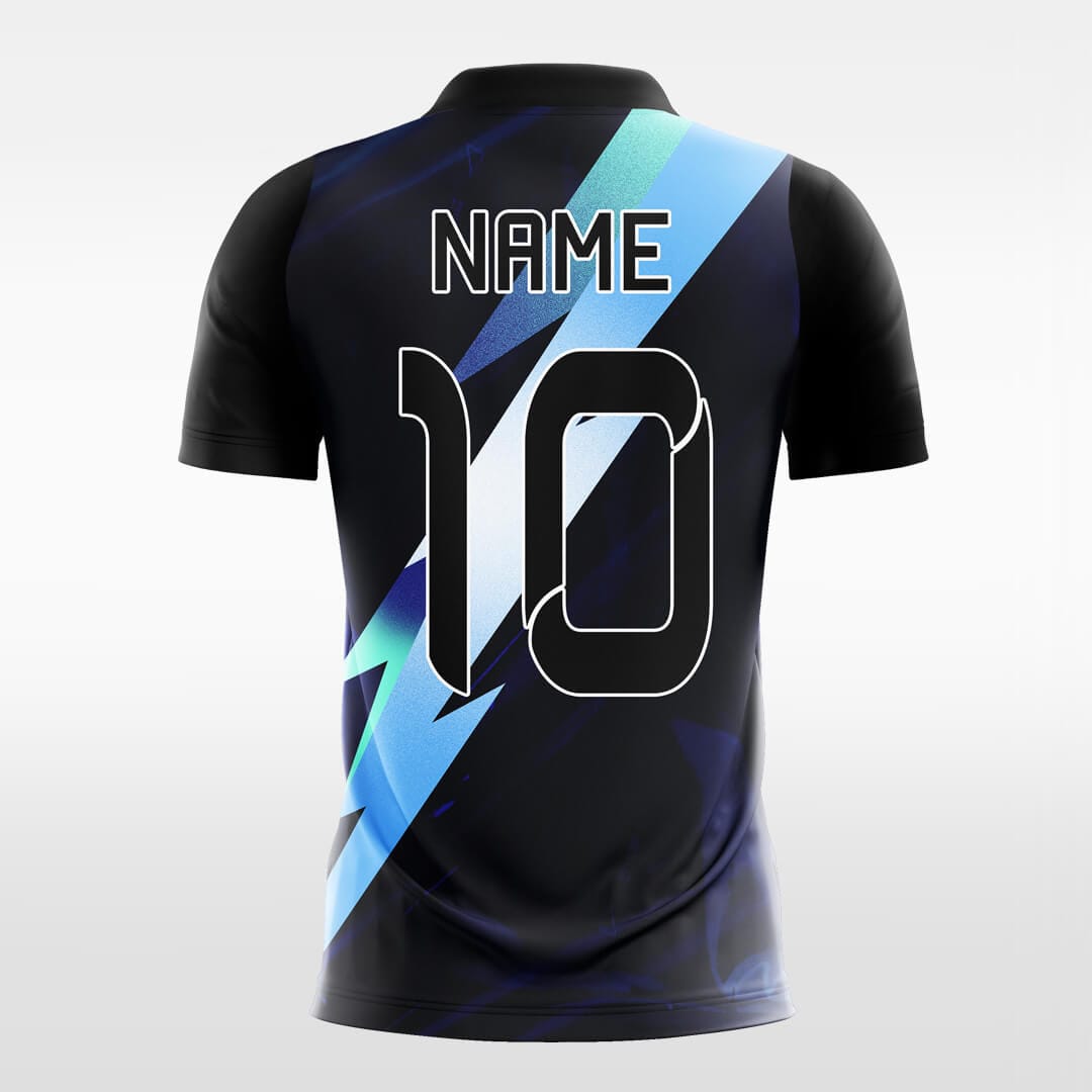 blue custom short sleeve jersey