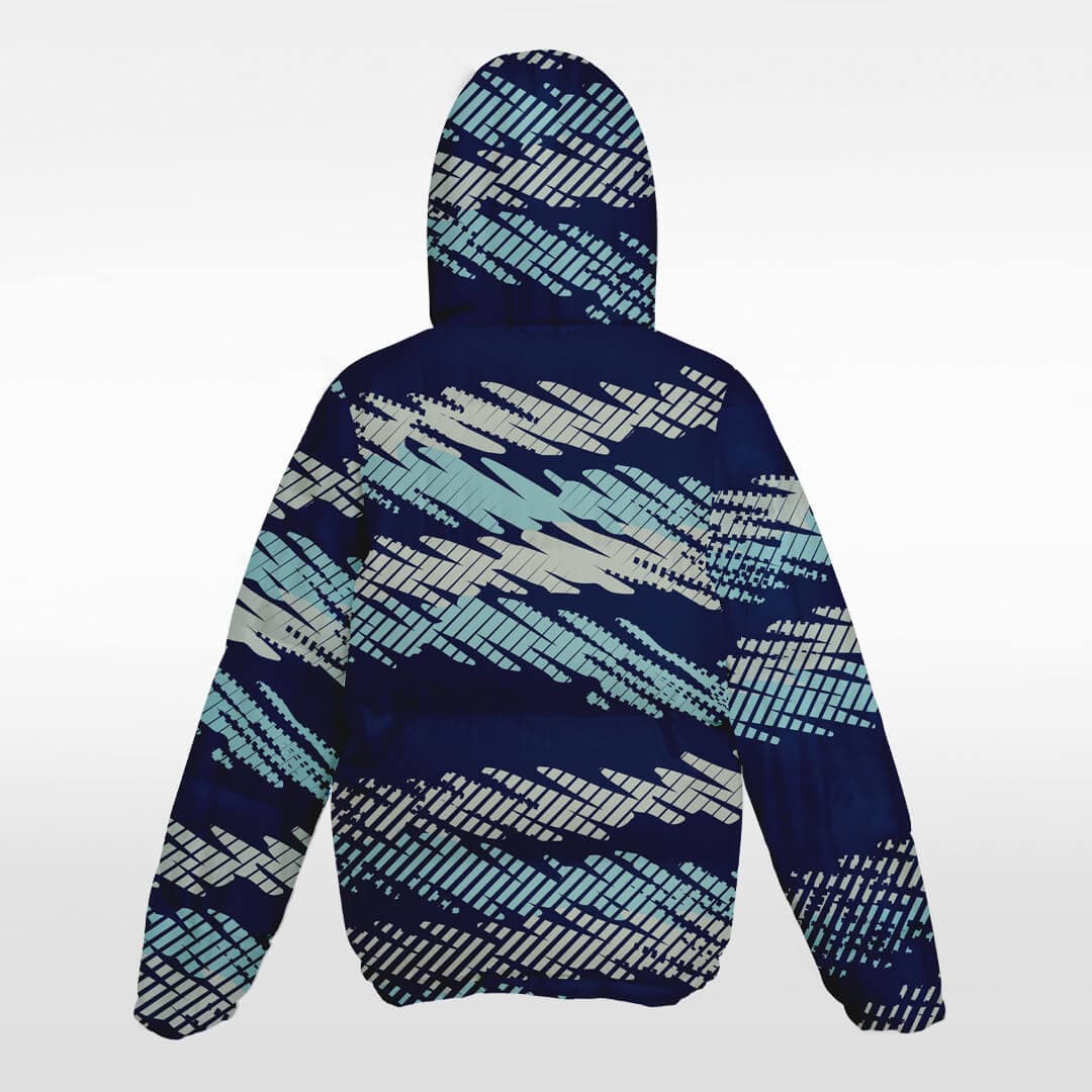 blue custom short winter jacket