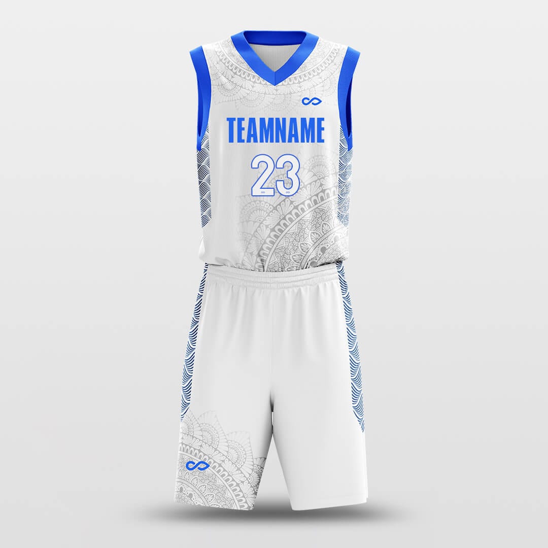 blue white basketball jersey set
