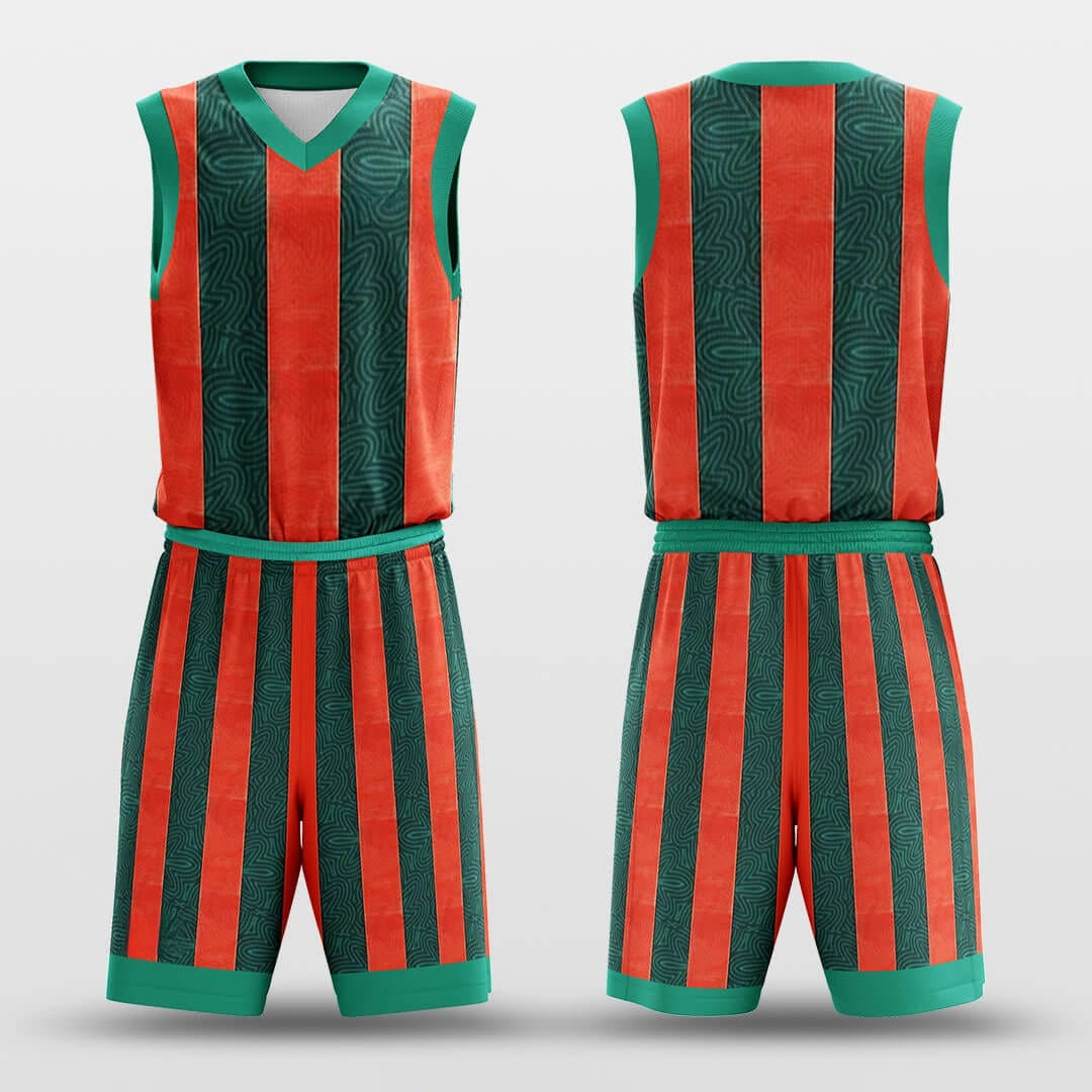 Christmas Stripes -Custom Basketball Jersey with Shorts Subliamted