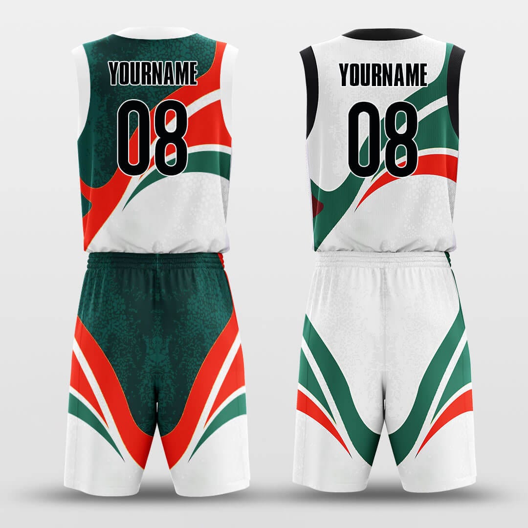 green reversible custom basketball jersey