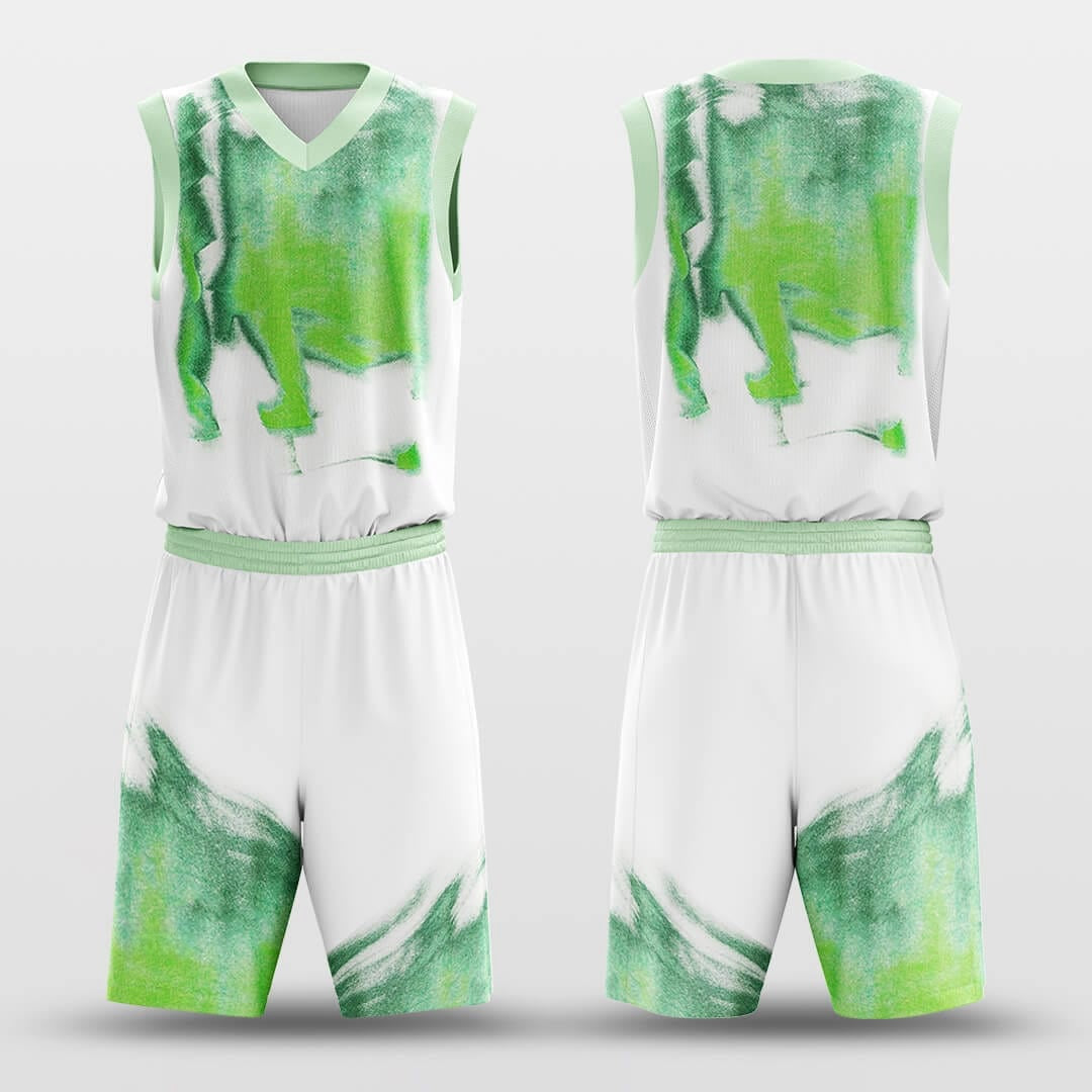 Moss Green -Custom Basketball Jersey with Shorts Subliamted