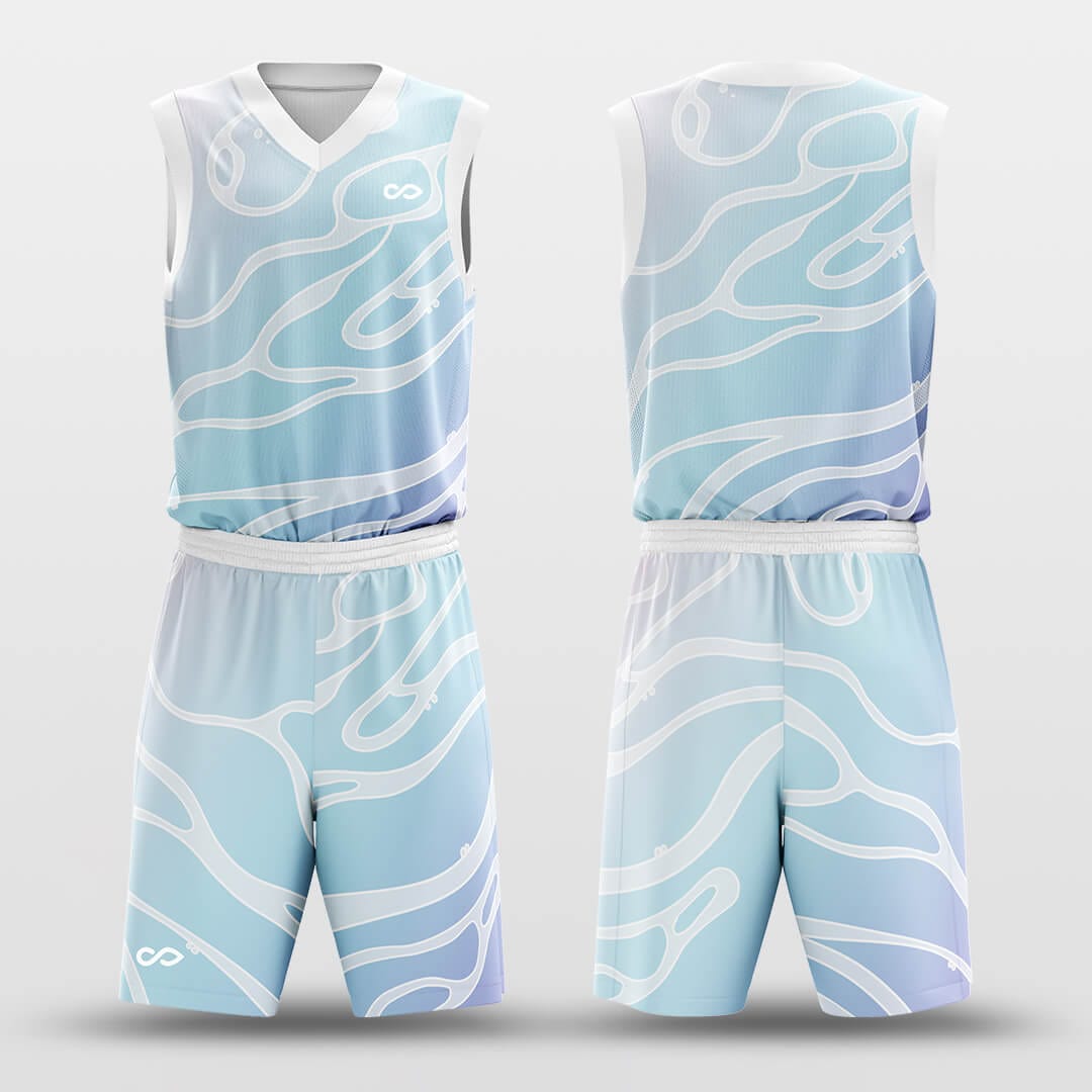 light blue custom basketball jersey