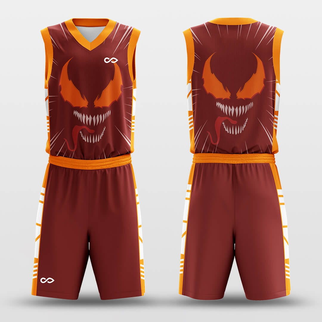 red custom basketball jersey kit