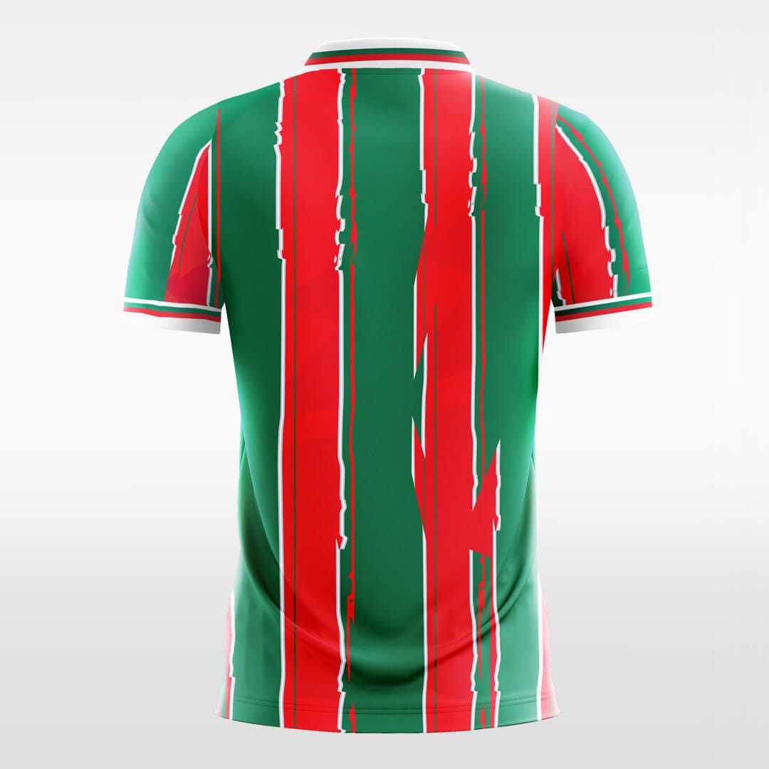 red custom sleeve soccer jersey