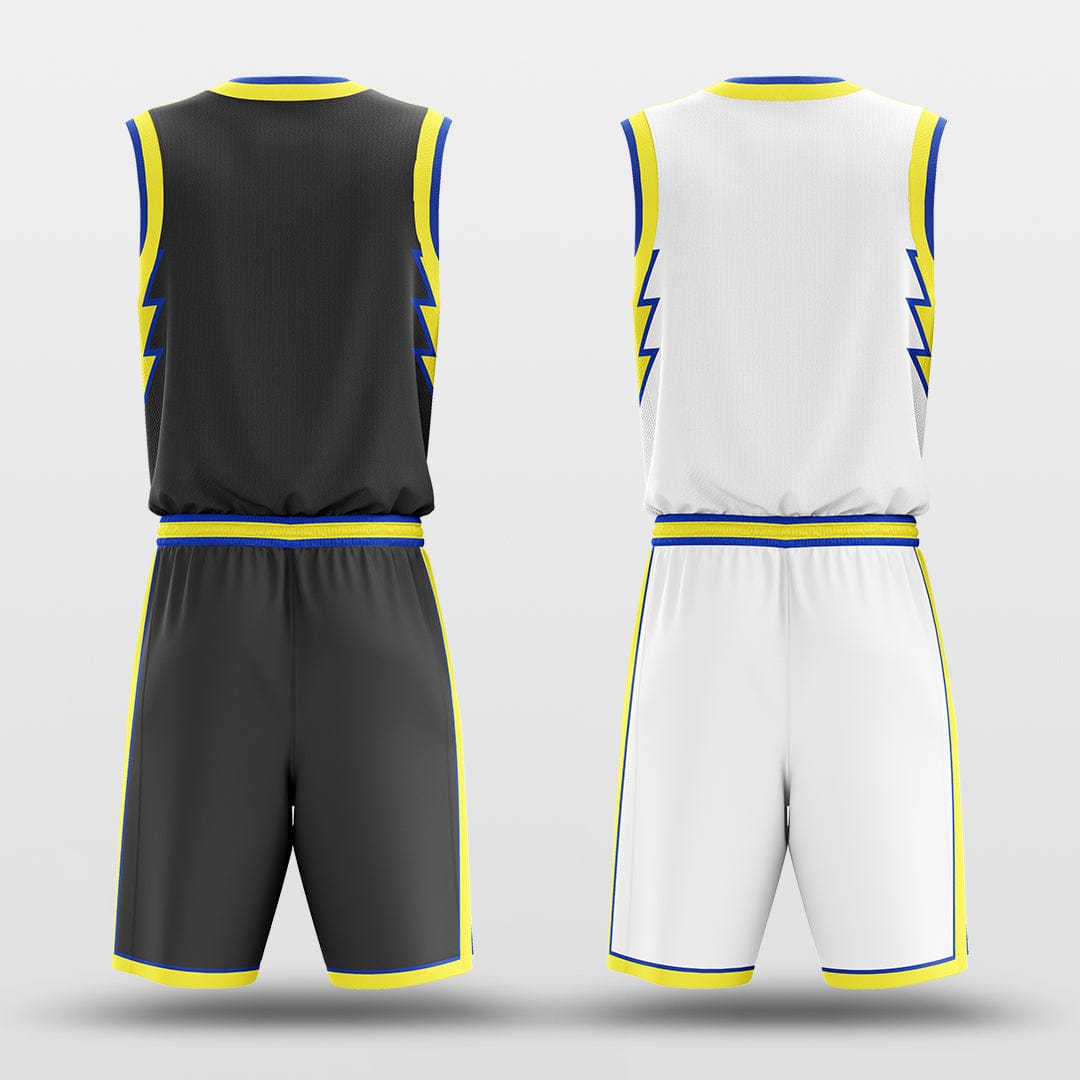 Yellow lightning -Custom Reversible Basketball Jersey with Shorts Subliamted
