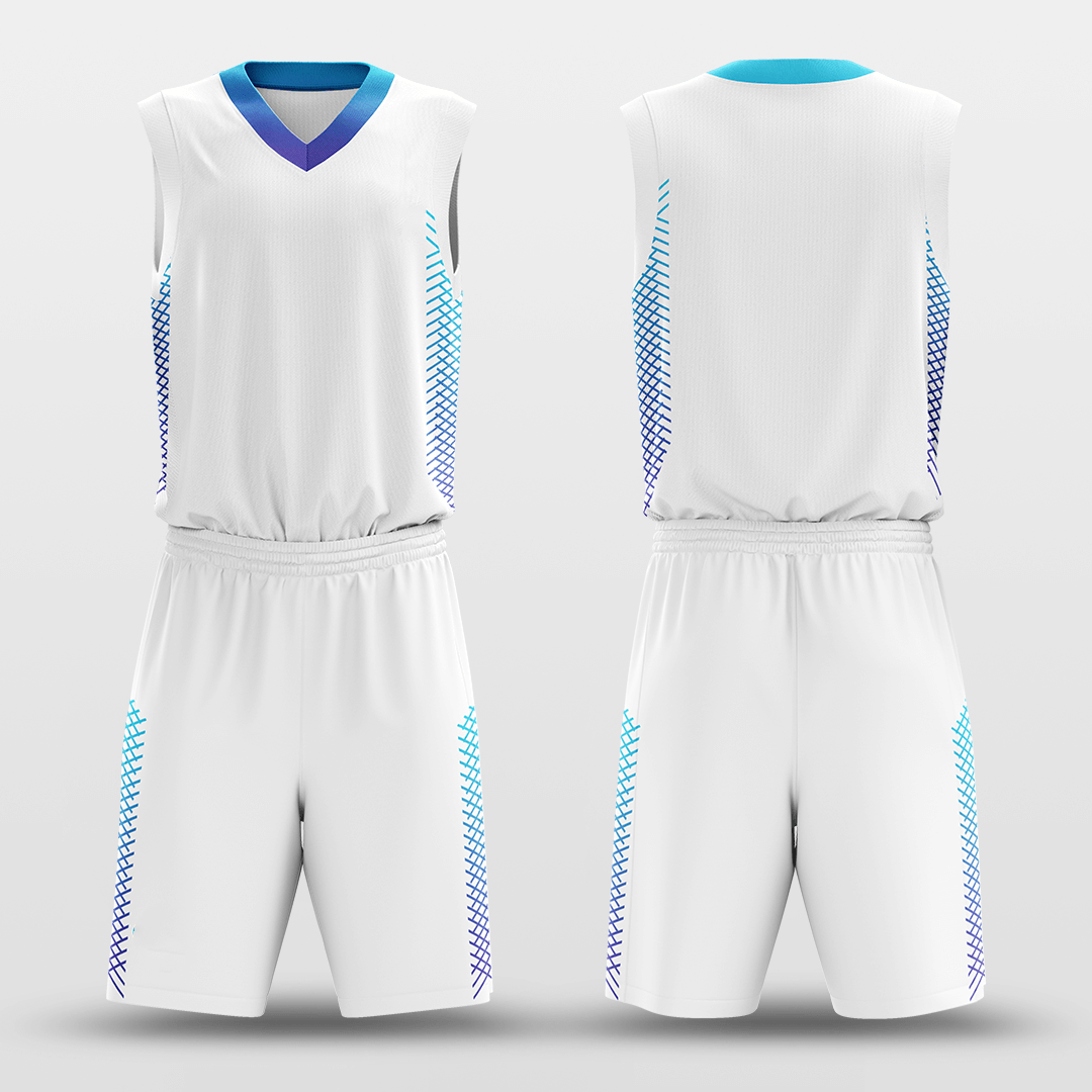 Braid White -Custom Basketball Jersey with Shorts Subliamted