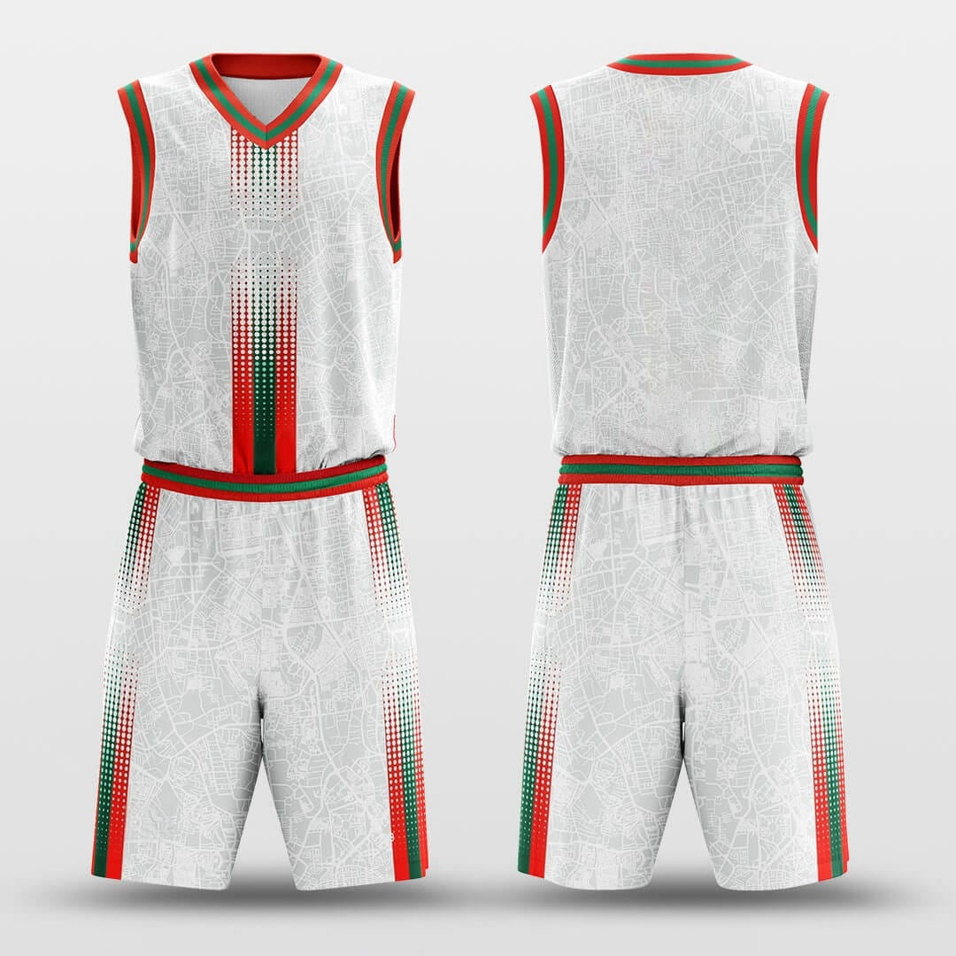 Christmas Map -Custom Basketball Jersey with Shorts Subliamted