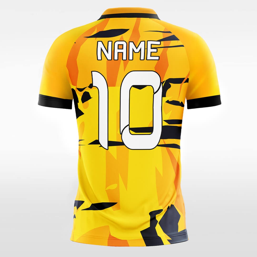 yellow short sleeve soccer jersey
