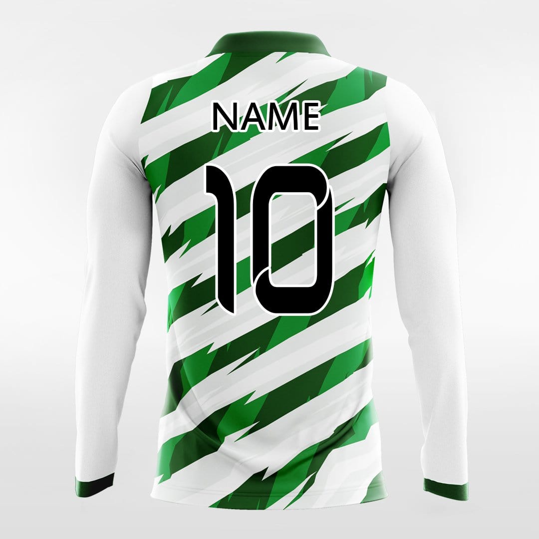 Thorn - Custom Long Sleeve Soccer Jersey Green for Men