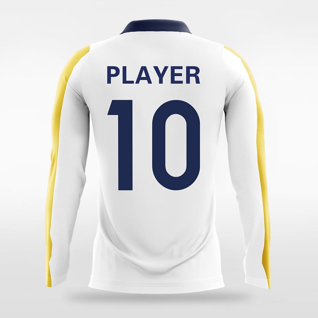 Halo - Custom Long Sleeve Soccer Jersey White for Men