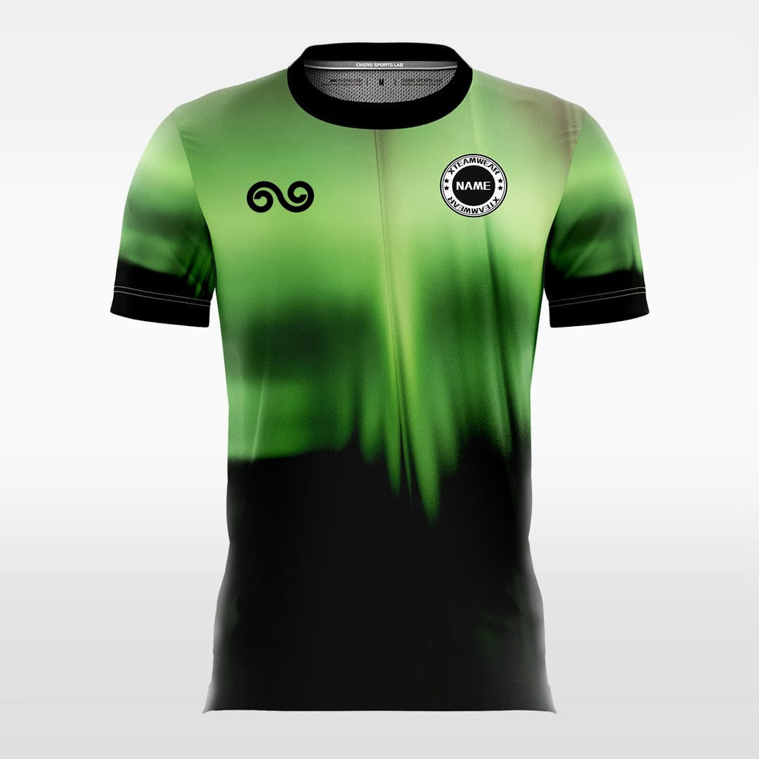 Aurora - Custom Soccer Jersey for Men Green and Black Sublimated