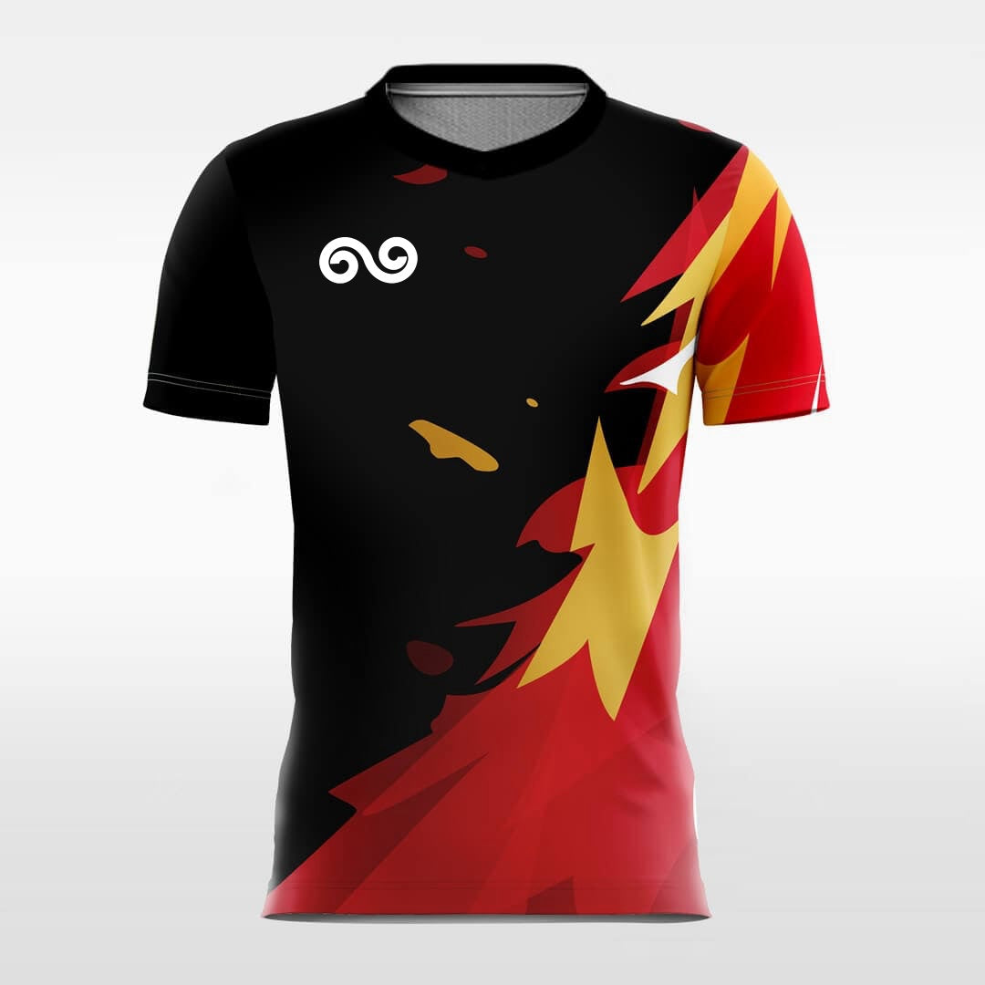 Blaze - Custom Soccer Jersey for Men Black and Red Sublimated