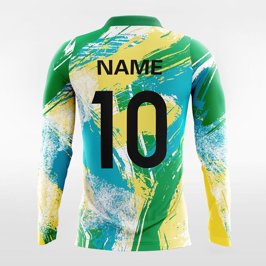 Cool Pop Camouflage - Custom Long Sleeve Soccer Jersey for Men