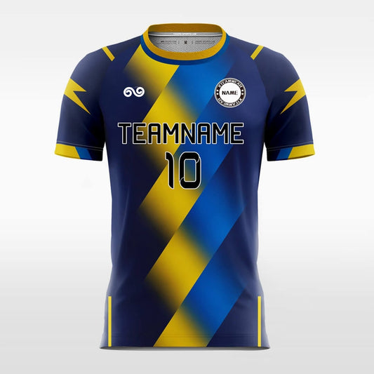 Gradient Stripe - Custom Soccer Jersey for Men Navy Blue Sublimated