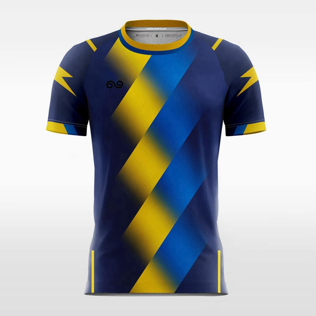 Gradient Stripe - Custom Soccer Jersey for Men Navy Blue Sublimated