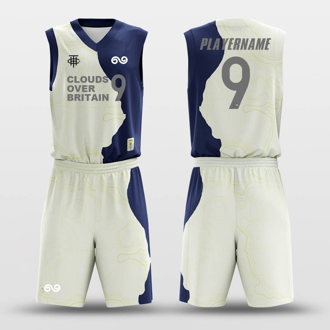 Map -Custom Basketball Jersey with Shorts Subliamted