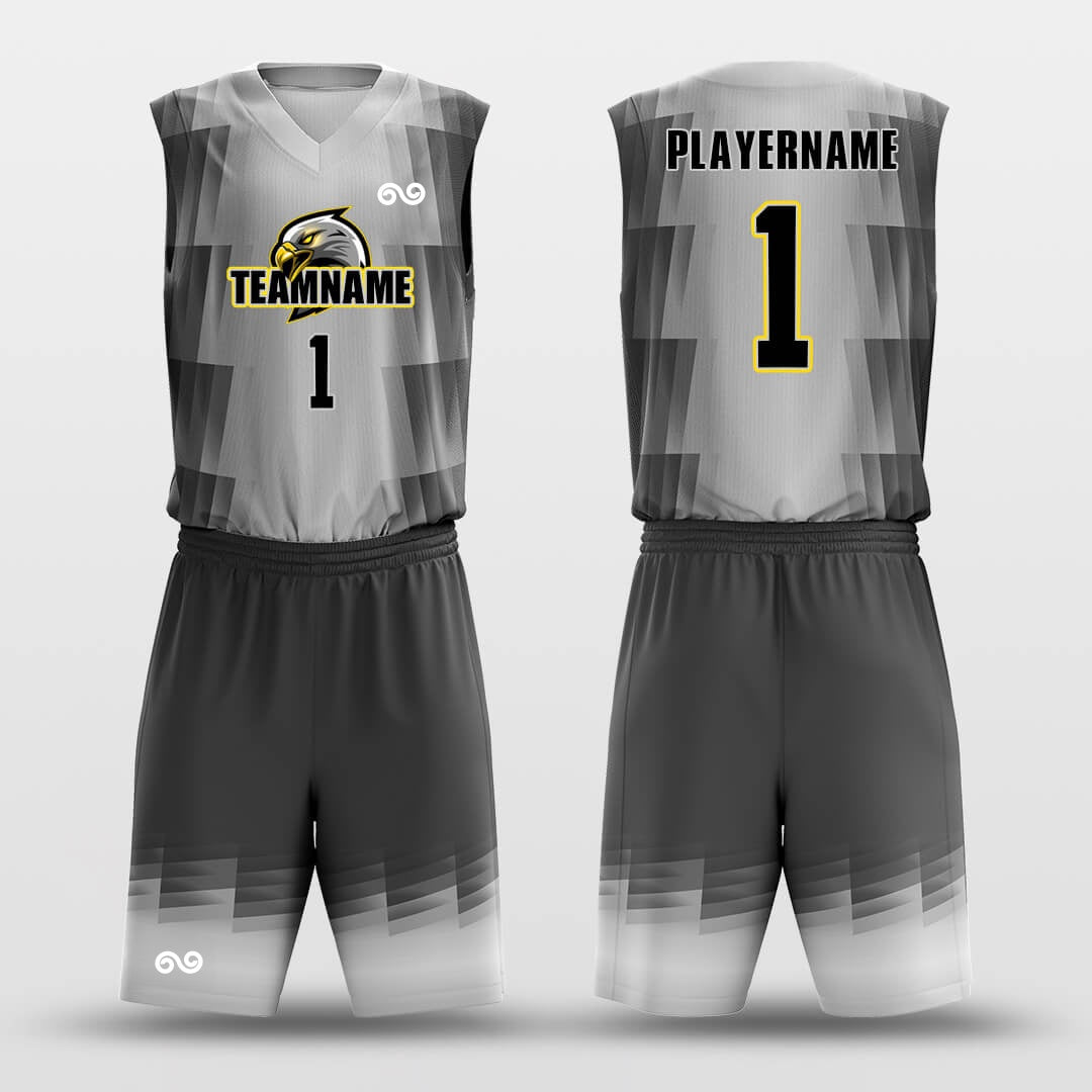 Grey Belt -Custom Basketball Jersey with Shorts Subliamted