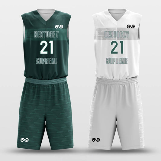 Green Space -Custom Reversible Basketball Jersey with Shorts Subliamted