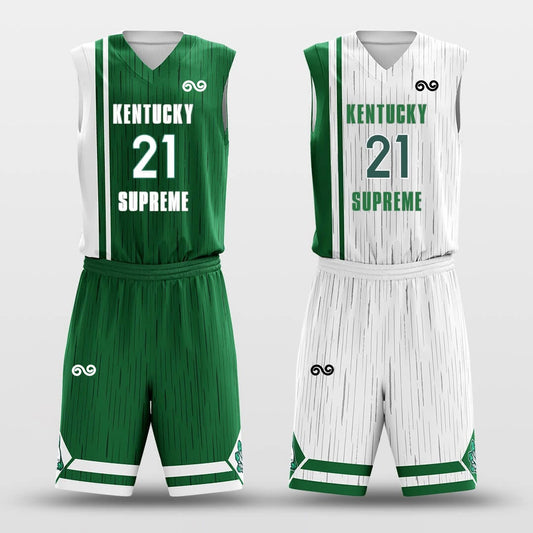 Green Belt -Custom Reversible Basketball Jersey with Shorts Subliamted