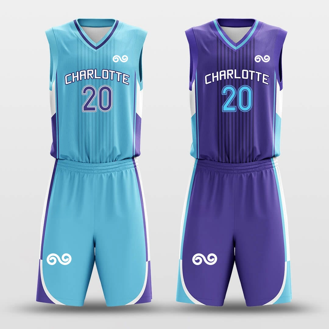 Blue Bay -Custom Reversible Basketball Jersey with Shorts Subliamted