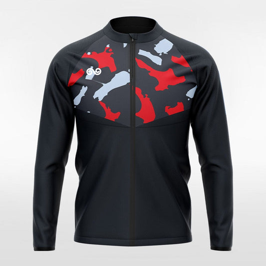 Map - Custom Full Zip Sport Jacket Blue and Red Sublimated