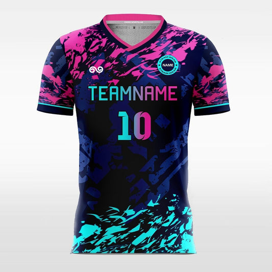Crystal - Custom Fluorescent Soccer Jersey for Men Black Sublimated