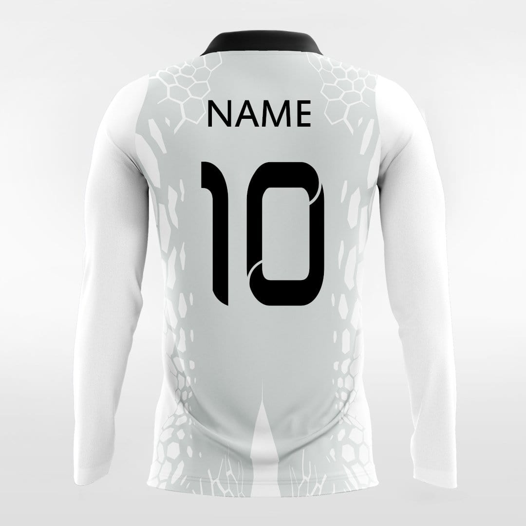 Dragon Vein - Custom Long Sleeve Soccer Jersey White for Men