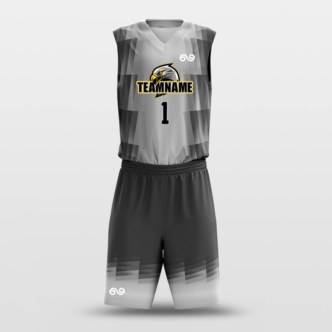 Grey Belt -Custom Basketball Jersey with Shorts Subliamted