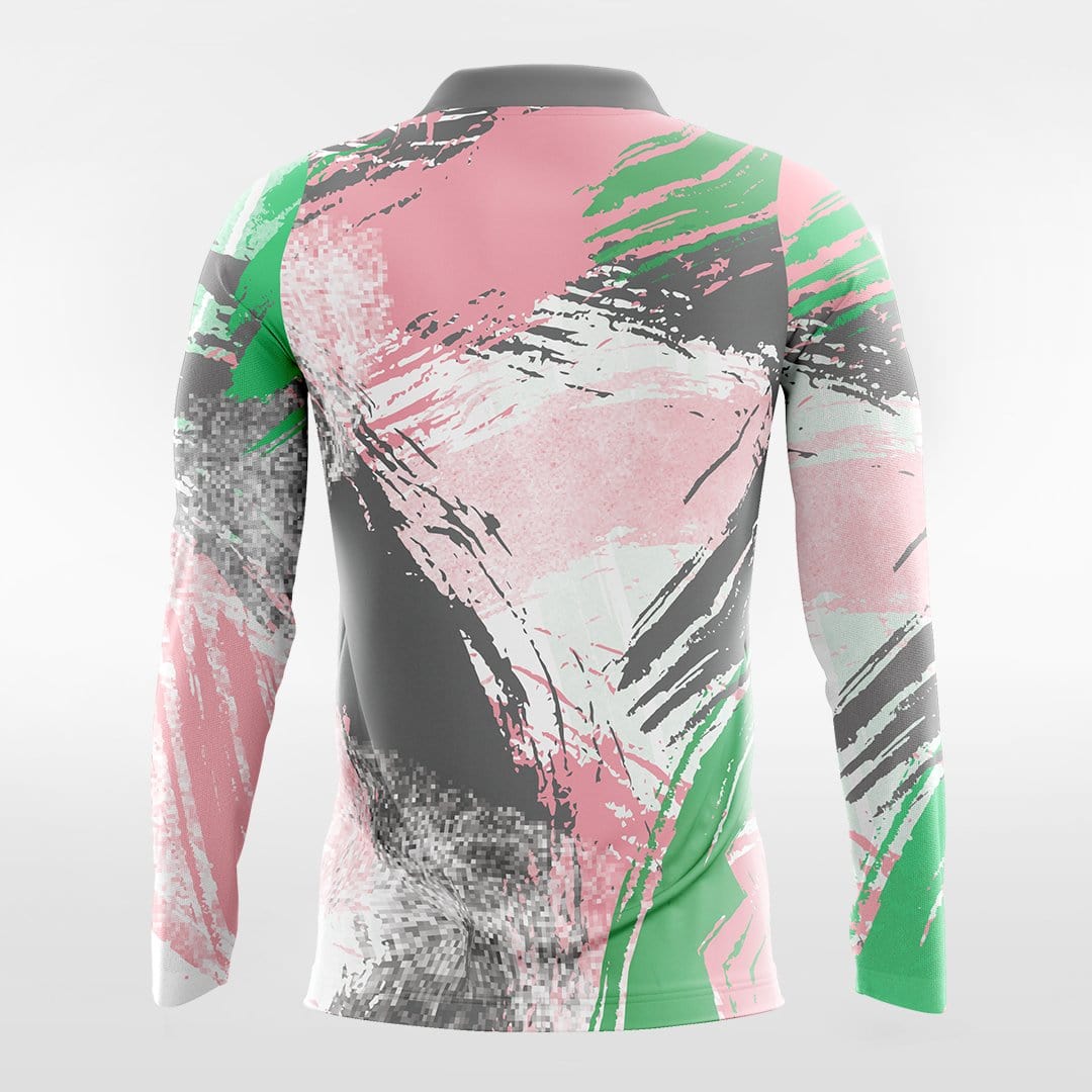 Pink Pop Camouflage - Custom Long Sleeve Soccer Jersey for Men