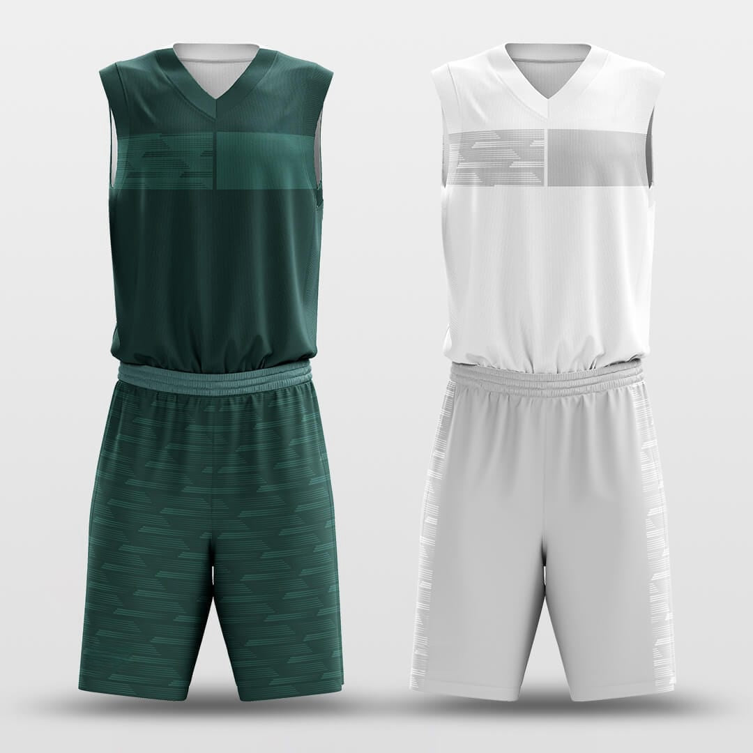 Green Space -Custom Reversible Basketball Jersey with Shorts Subliamted