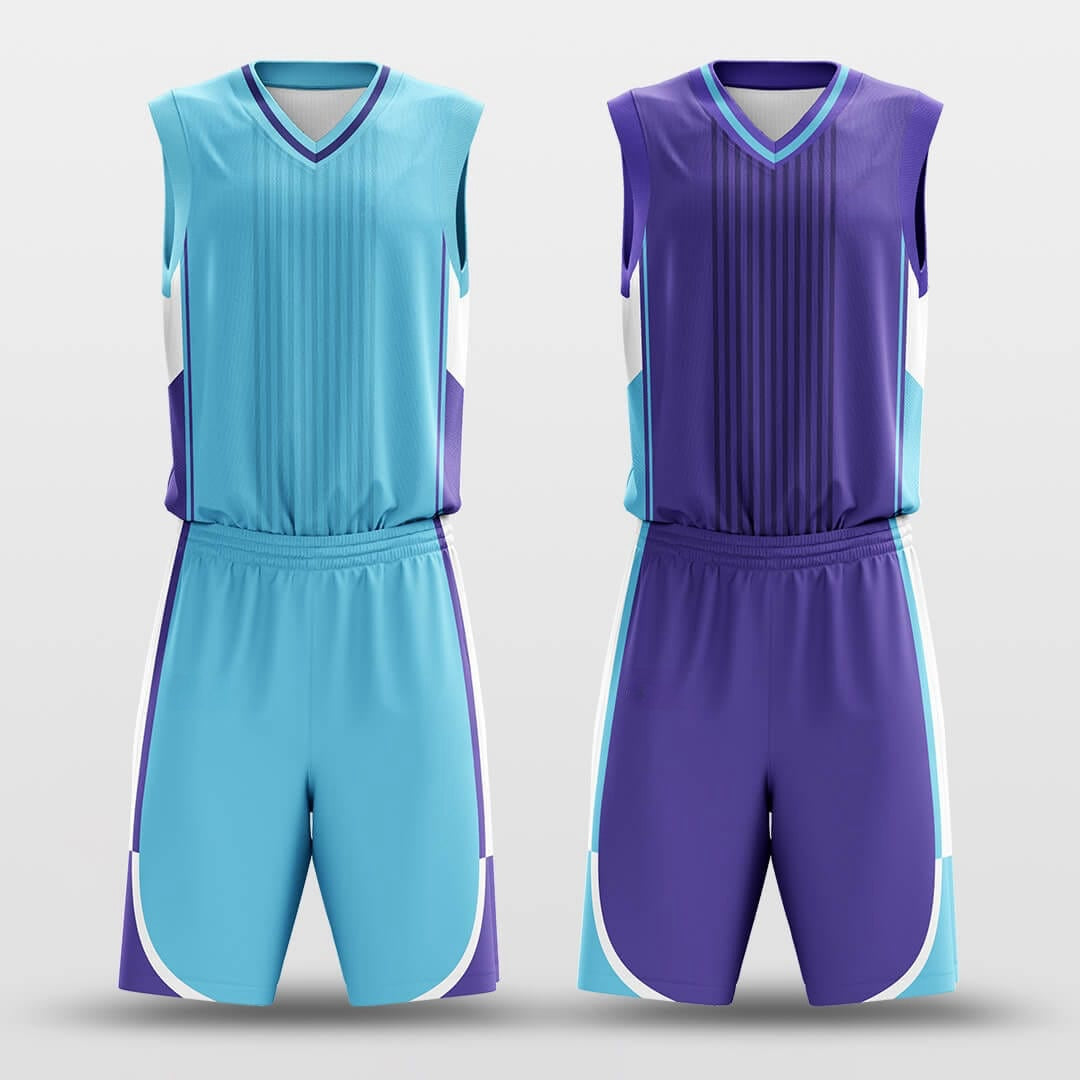 Blue Bay -Custom Reversible Basketball Jersey with Shorts Subliamted