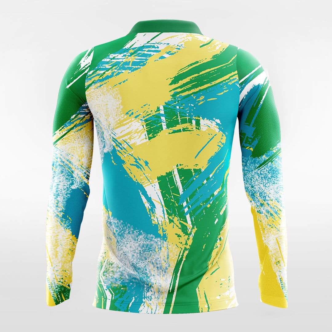 Cool Pop Camouflage - Custom Long Sleeve Soccer Jersey for Men