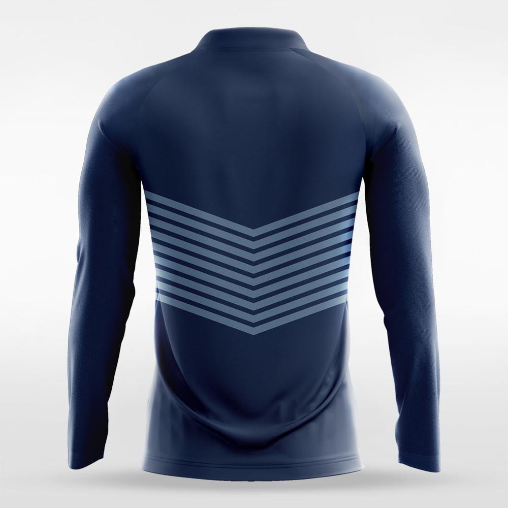 Halo - Custom Long Sleeve Soccer Jersey Navy Blue for Men