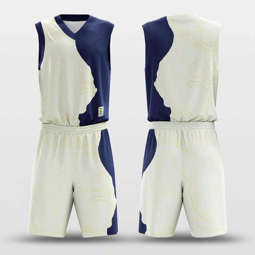 Map -Custom Basketball Jersey with Shorts Subliamted