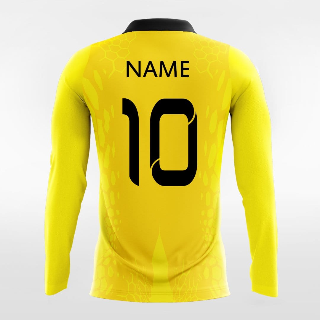 Dragon Vein - Custom Long Sleeve Soccer Jersey Yellow for Men