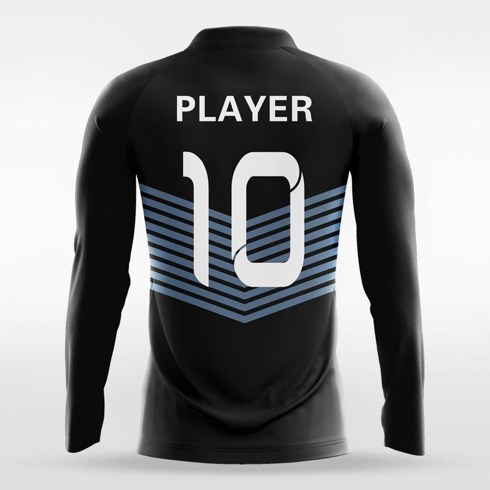 Halo - Custom Long Sleeve Soccer Jersey Black for Men