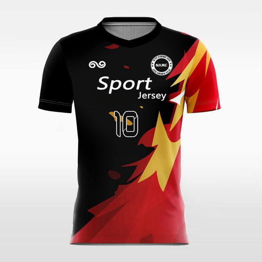 Blaze - Custom Soccer Jersey for Men Black and Red Sublimated