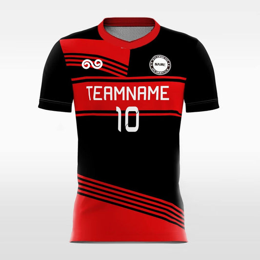 Arena - Custom Soccer Jersey for Men Red and Black Sublimated