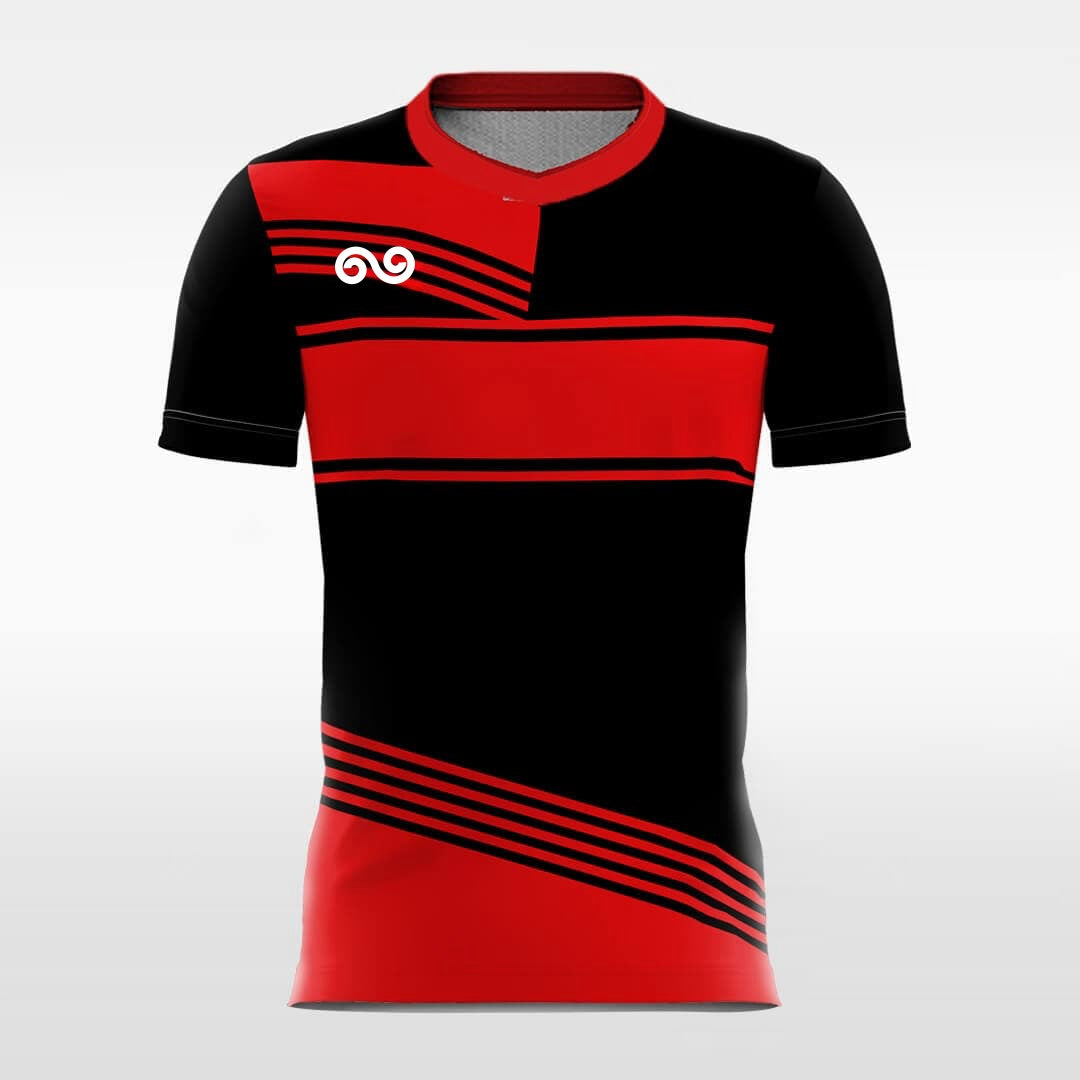 Arena - Custom Soccer Jersey for Men Red and Black Sublimated