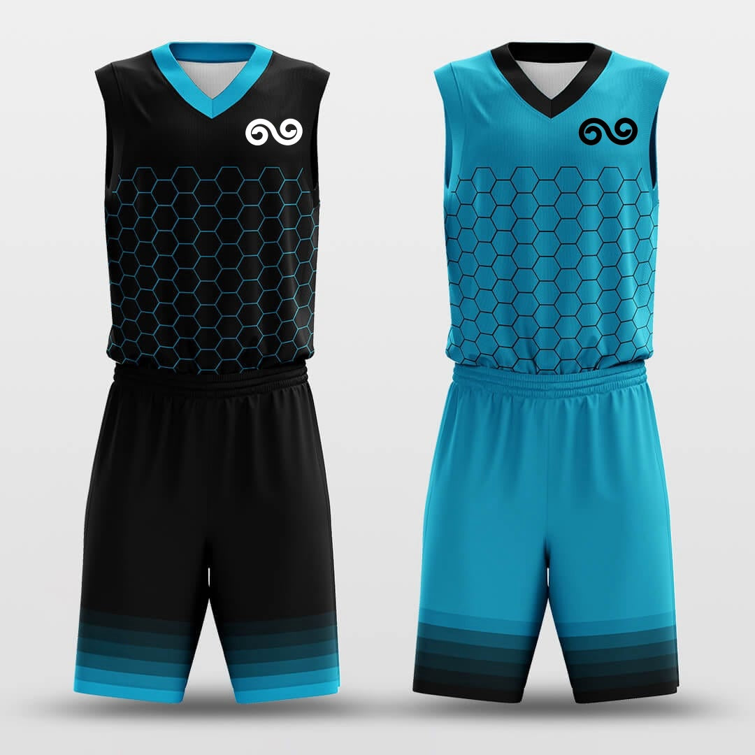 Bee Net -Custom Reversible Basketball Jersey with Shorts Subliamted