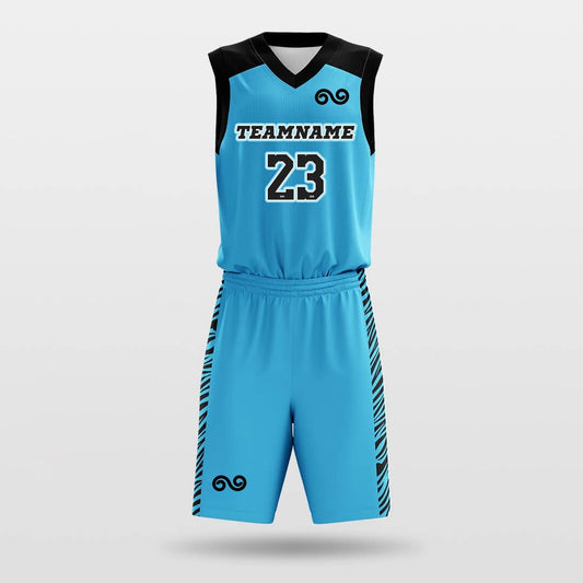 Blue Leopard -Custom Basketball Jersey with Shorts Subliamted