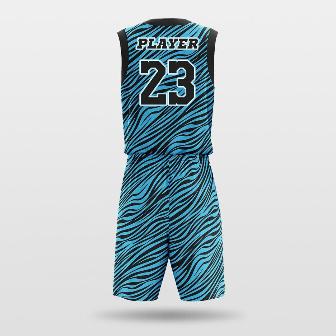 Blue Leopard -Custom Basketball Jersey with Shorts Subliamted